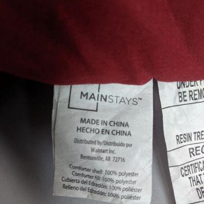 Mainstays Red Comforter, Bed Skirt, 2 Shams, Queen - Opened Package