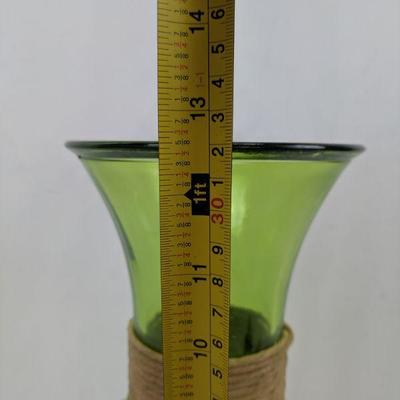 Green Glass Vase, 12.5