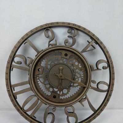 Metal-Look Wall Clock, Plastic, Bronze Finish, 16