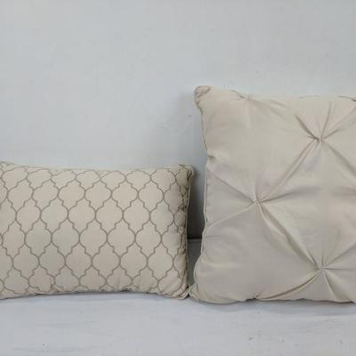 2 Beige Decorative Pillows, 16