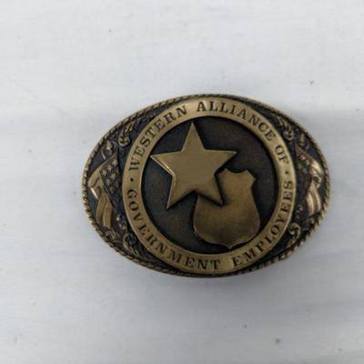 Bronze Belt Buckle Western Alliance Of Government Employees