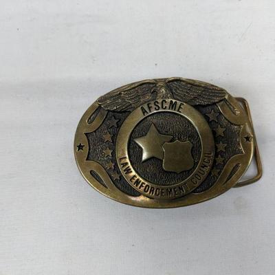 Bronze Belt Buckle AFSCME Law Enforcement Council