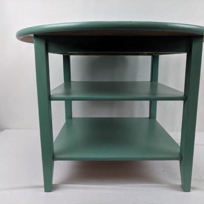 Small Wooden Table With 4 Chairs, Seafoam Green, Table: 27x19