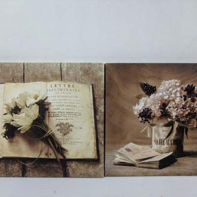 Flower Canvas Pictures, Set of 2, 14