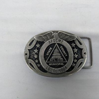 Silver Belt Buckle AFSCME Local 1004
