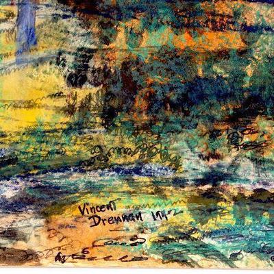 circa 1942 Watercolor/Pastel 24" x 18" Signed Vincent Drennan #090