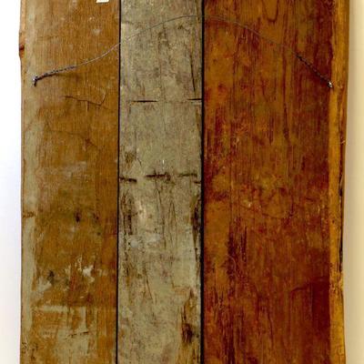 Vintage Folk Art Painting on Wood from Europe Signed - A-043