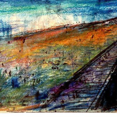 circa 1942 Pastel/Watercolor 20" x 16" Signed Vincent Drennan #096