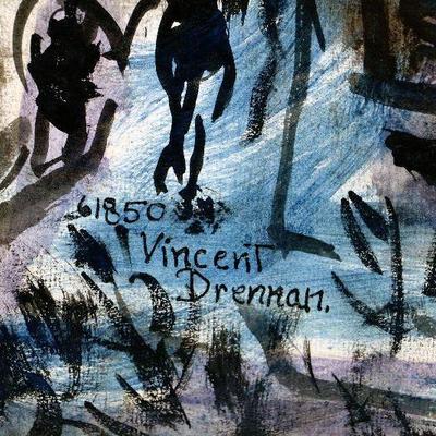 circa 1950 Watercolor 24" x 18" Signed Vincent Drennan #029