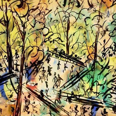circa 1955 Watercolor Painting 24" x 18" Signed Vincent Drennan #037