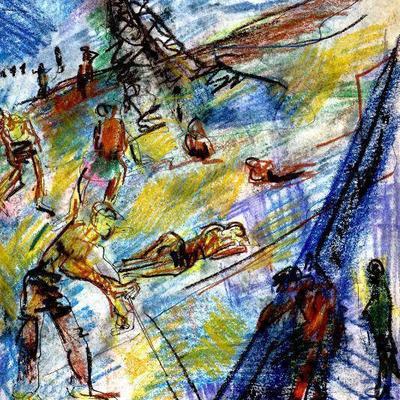 circa 1941/42 Pastel/Watercolor 24" x 18" Signed Vincent Drennan #033