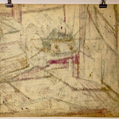 c. 1966 Original Pastel Painting Signed Vincent Drennan 24" x 18" #106