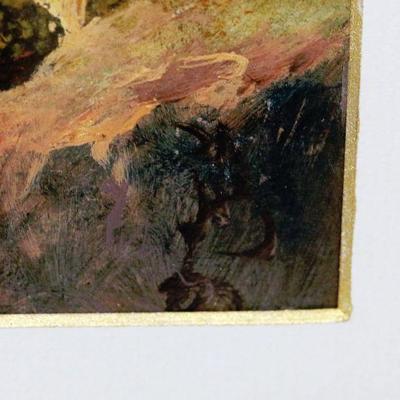 Antique Oil Painting on Canvas Signed Framed 22" x 37"