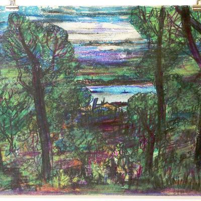 circa 1942 Pastel/Watercolor 24" x 18" Signed Vincent Drennan #080