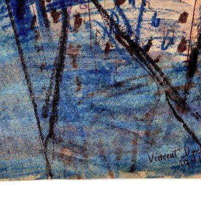 circa 1941 Pastel/Watercolor 24" x 18" Signed Vincent Drennan #031