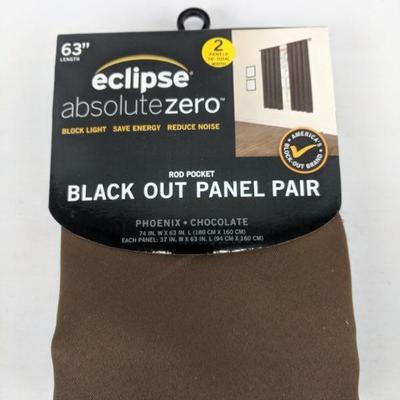Eclipse Absolute Zero Rod Pocket Blackout Panel Pair, Brown - New