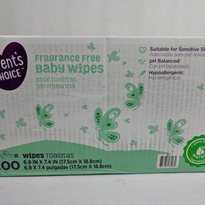 Parent's Choice Fragrance Free Baby Wipes, 1200 Count - New