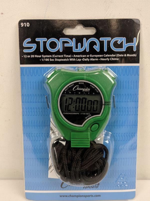 Champion Sports Stopwatch, Green New