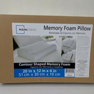 Mainstays Memory Foam Pillow, Contour Shaped, 20