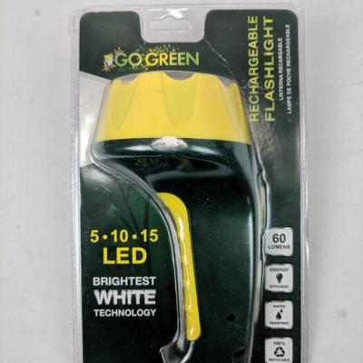 Go Green Rechargeable Flashlight LED - New