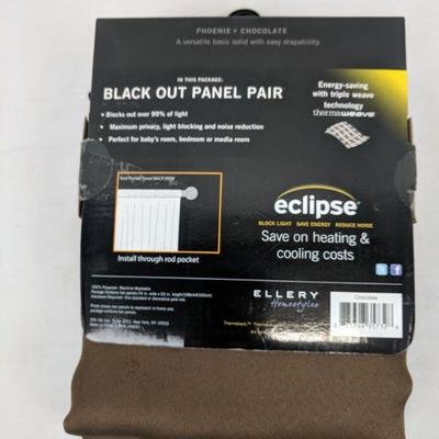 Eclipse Absolute Zero Rod Pocket Blackout Panel Pair, Brown - New