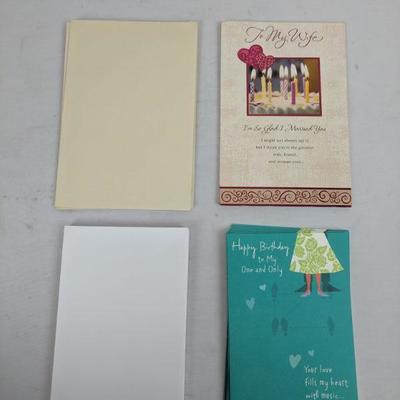 18 Spouse Birthday Cards, To My Wife, Happy Birthday 12 Cards - New