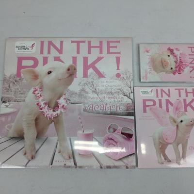 In The Pink! Calendar, Smaller Calendar, & Two- Year Planner, 2019 - New