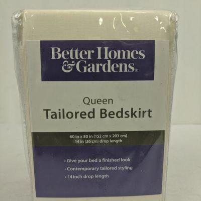 Better Homes & Gardens Queen Tailored Bedskirt, Cream, 60