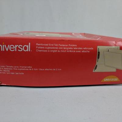 Universal Reinforced End Tab Fastener Folders, 50 - New