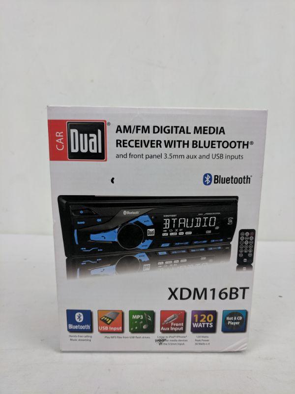 Car Dual AM/FM Digital Media Receiver W/ Bluetooth, XDM16BT New