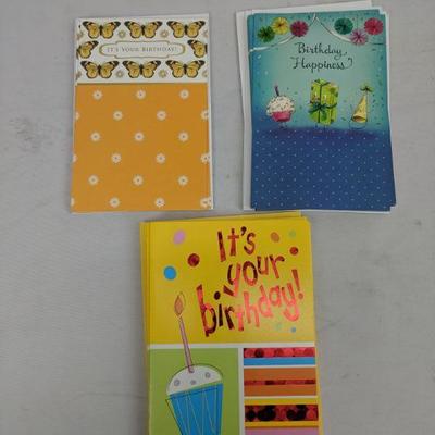 20 Various Birthday Cards: It's Your Birthday, Happiness, Cupcake - New