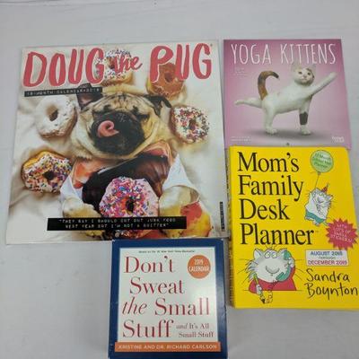 3 Calendars: Doug The Pug, Yoga Kittens, Small Stuff & Mom's Family Planner 2019