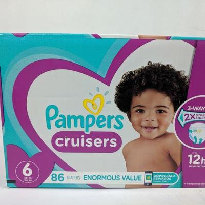 Pampers Cruisers, Size 6, 86 Count - New