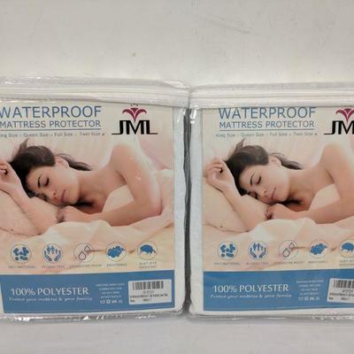 JML Waterproof Mattress Protector, Set of 2 - New