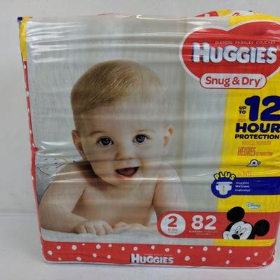 Huggies Snug & Dry Diapers, Size 2, 82 Count - New