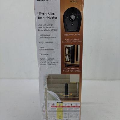 Lasko Ultra Slim Tower Heater, Black - New