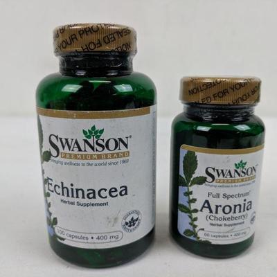 Swanson Pills: Echinacea 100 Capsules & Aronia (Chokeberry) 60 Capsules - New