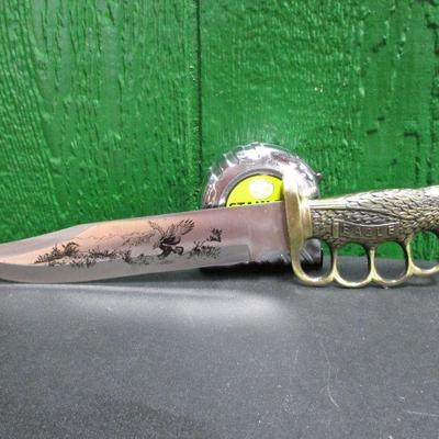 Eagle Bowie Knife With Knuckle Guard Handle With Sheath