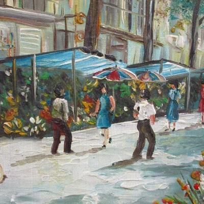 Painting Of a Flower Marketplace 