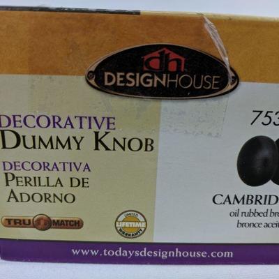2 Decorative Dummy Knobs, Oil Rubbed Bronze - New
