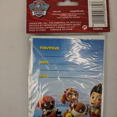 3 Pack of 8 Paw Patrol Invitations - New