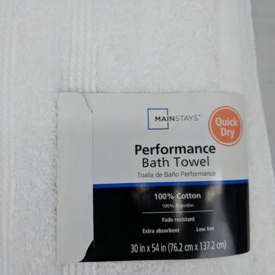 Performance Towels: 2 Wash Cloth, 2 Hand Towels, 2 Bath Towels, White - New