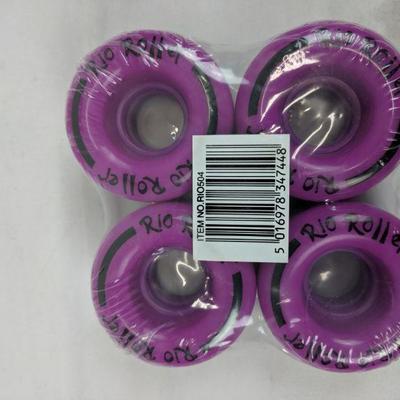 Rio Roller Skate Wheels, Purple - New