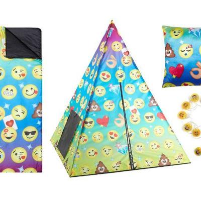 Emoji Teepee Tent Set, 4 Piece - New, Open Box
