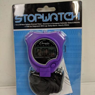 Champion Sports Stopwatch, Purple - New