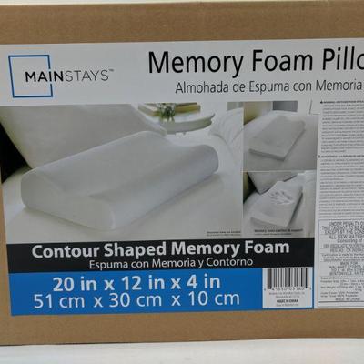 Mainstays Memory Foam Pillow, Contour Shaped, 20