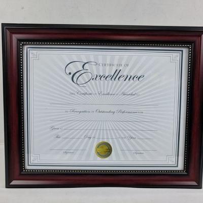 Certificate of Excellence W/ Frame - New