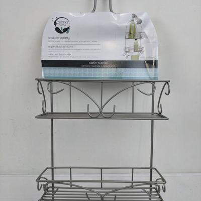Zenna Home Shower Caddy, Satin Nickel - New
