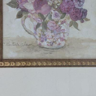 C. Winterle Olson Flowers Print, Gold Frame