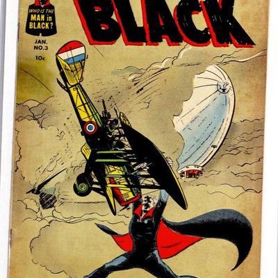 MAN in BLACK #3 January 1958 Thrill Comics - FN- Comic Book - Rare